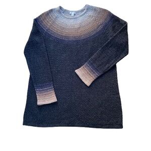 J. Jill Grey + Brown Oversized Sweater w/ Neck and Cuff Detail Size: M Tall